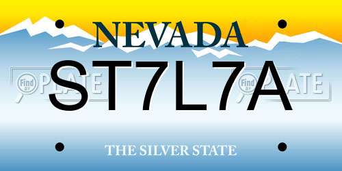 ST7L7A Nevada License Plate