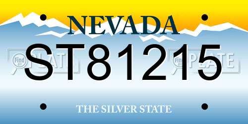 ST81215 Nevada License Plate