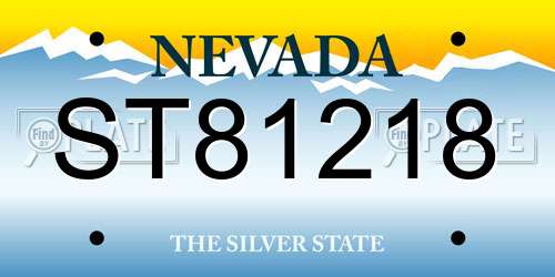 ST81218 Nevada License Plate