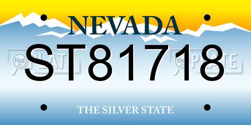 ST81718 Nevada License Plate