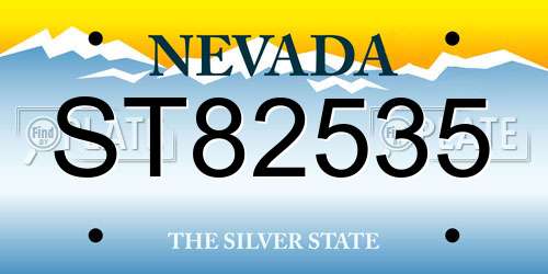 ST82535 Nevada License Plate
