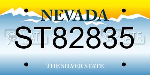 ST82835 Nevada License Plate