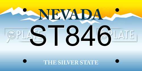 ST846 Nevada License Plate