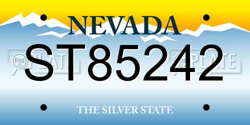 ST85242 Nevada License Plate