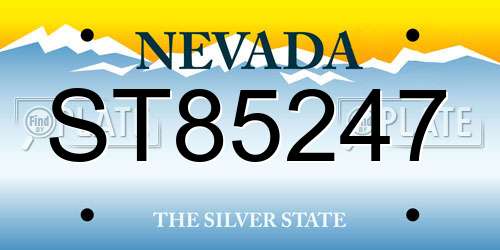 ST85247 Nevada License Plate