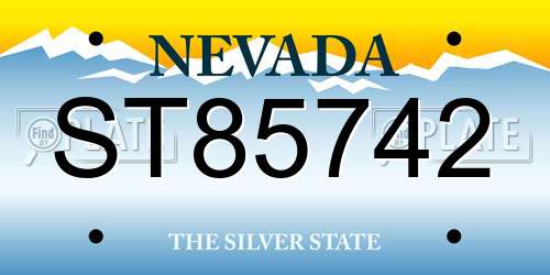 ST85742 Nevada License Plate