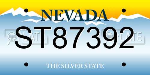 ST87392 Nevada License Plate
