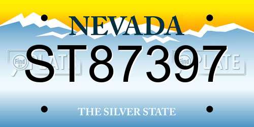 ST87397 Nevada License Plate