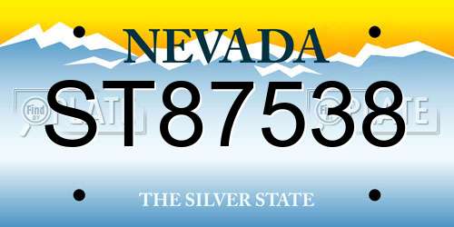 ST87538 Nevada License Plate