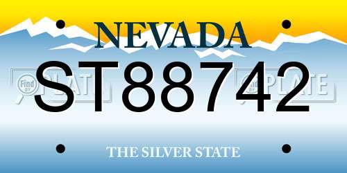 ST88742 Nevada License Plate