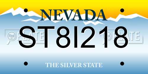 ST8I218 Nevada License Plate