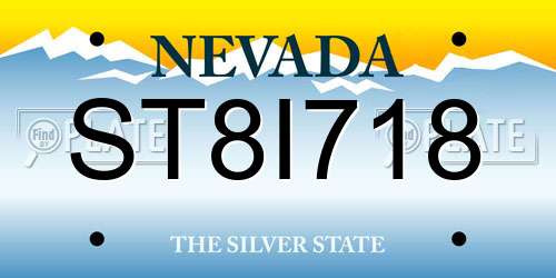 ST8I718 Nevada License Plate