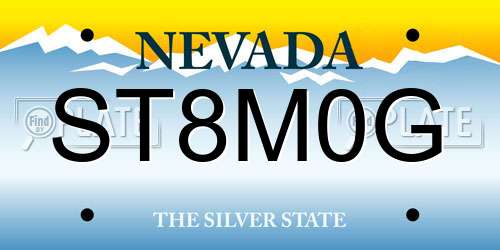 ST8M0G Nevada License Plate