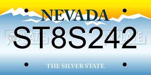 ST8S242 Nevada License Plate