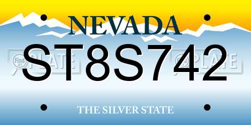 ST8S742 Nevada License Plate