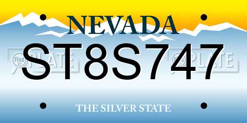 ST8S747 Nevada License Plate