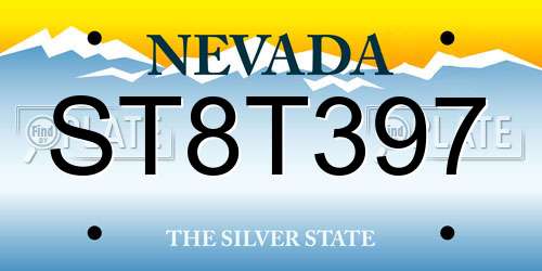 ST8T397 Nevada License Plate