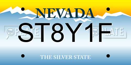 ST8Y1F Nevada License Plate