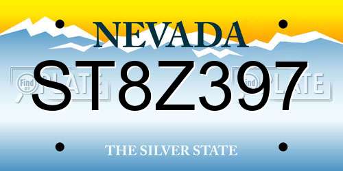 ST8Z397 Nevada License Plate