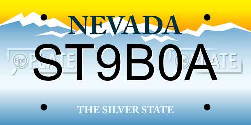 ST9B0A Nevada License Plate