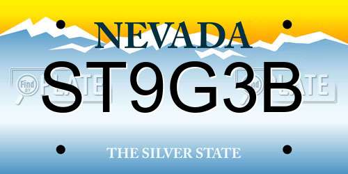ST9G3B Nevada License Plate