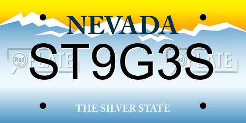 ST9G3S Nevada License Plate