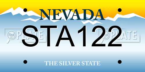 STA122 Nevada License Plate