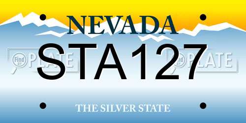 STA127 Nevada License Plate
