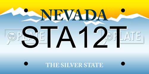 STA12T Nevada License Plate