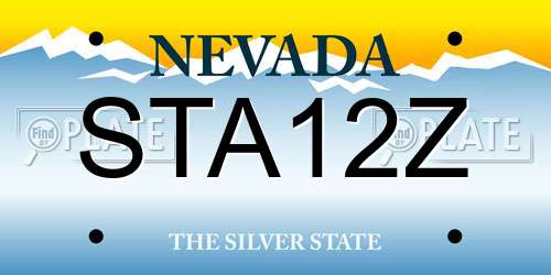STA12Z Nevada License Plate
