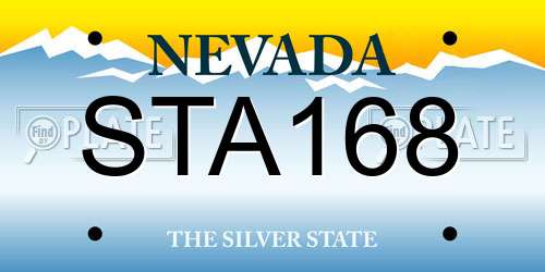 STA168 Nevada License Plate