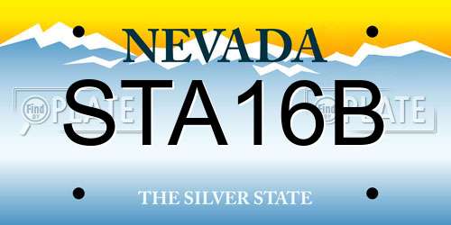 STA16B Nevada License Plate
