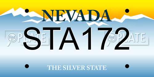 STA172 Nevada License Plate