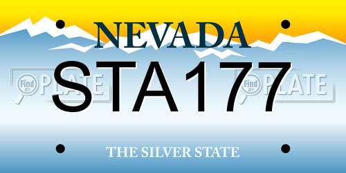 STA177 Nevada License Plate