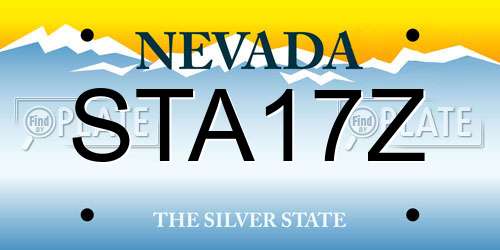 STA17Z Nevada License Plate