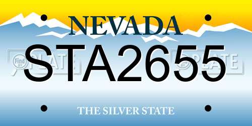 STA2655 Nevada License Plate