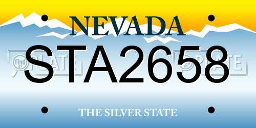 STA2658 Nevada License Plate