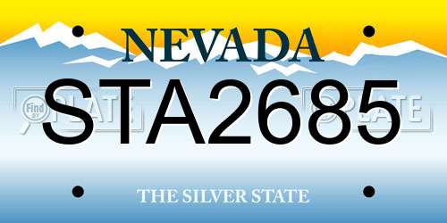 STA2685 Nevada License Plate