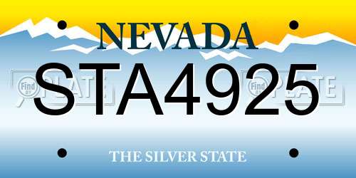 STA4925 Nevada License Plate