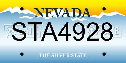 STA4928 Nevada License Plate