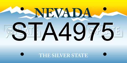 STA4975 Nevada License Plate