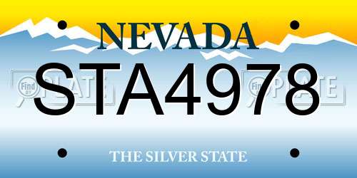 STA4978 Nevada License Plate