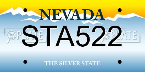 STA522 Nevada License Plate
