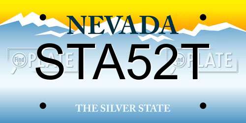 STA52T Nevada License Plate