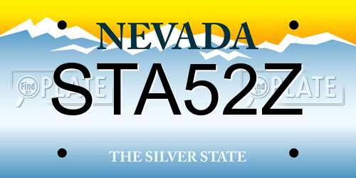 STA52Z Nevada License Plate