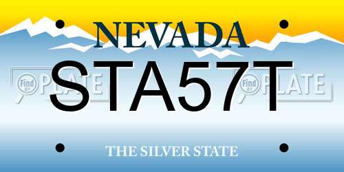 STA57T Nevada License Plate