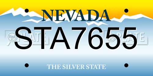 STA7655 Nevada License Plate
