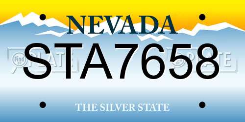 STA7658 Nevada License Plate