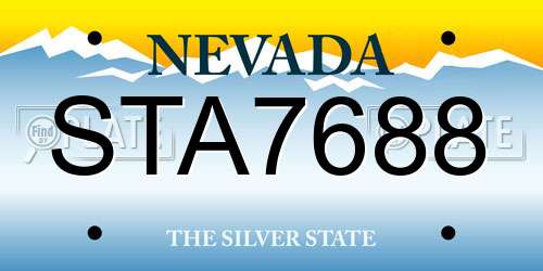 STA7688 Nevada License Plate