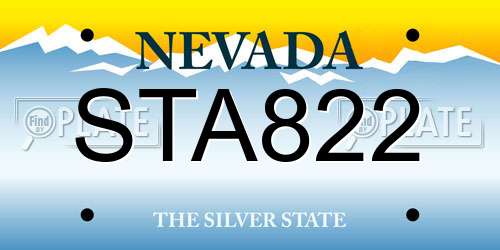 STA822 Nevada License Plate